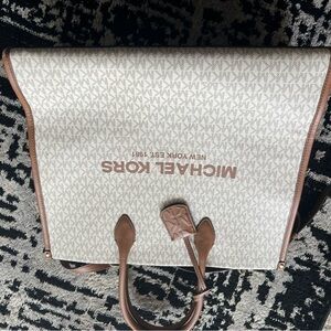 Michael Kors Signature Cream and Tan Tote
